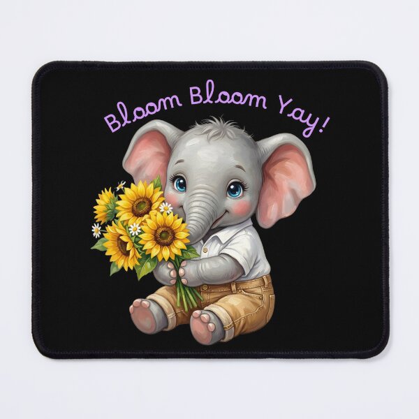 Item preview, Bloom Bloom Yay Cute Elephant Sticker – Sunflower Kawaii Summer Aesthetic designed and sold by BonnieGlam13.