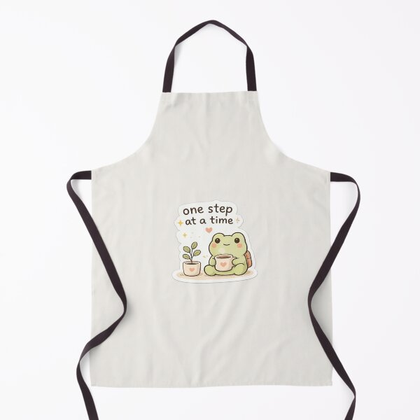 Item preview, One Step At A Time Sticker – Cozy Frog Self Care Aesthetic designed and sold by Pransis_Diginer_26.