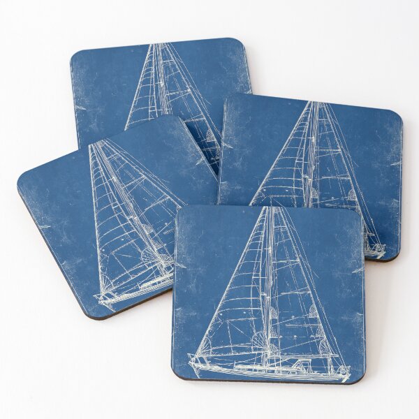 Item preview, Classic Sailboat Blueprint Maritime Art designed and sold by Visual Foundry.