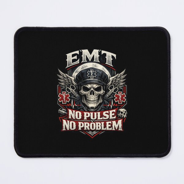 Item preview, Funny Gothic Skull EMT No Pulse No Problem Shirt, Dark EMS Paramedic Humor Skeleton Rescue Graphic for EMS Week & Halloween designed and sold by ClinicalHubs.