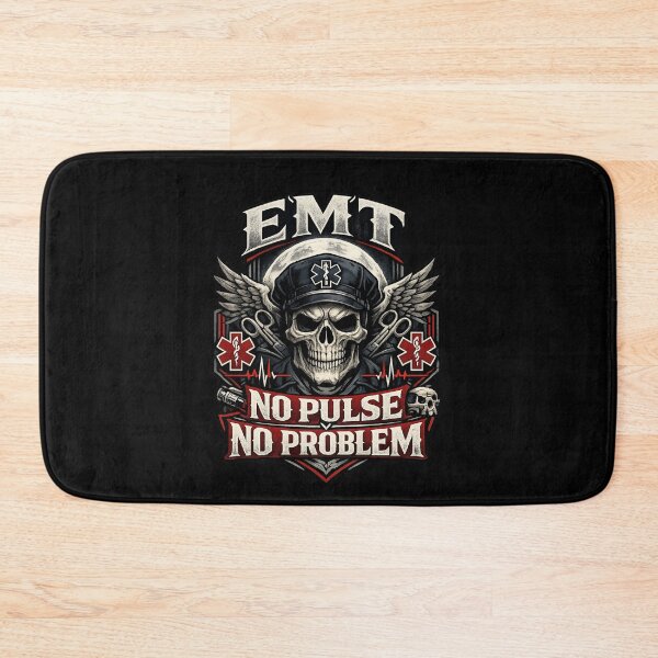 Item preview, Funny Gothic Skull EMT No Pulse No Problem Shirt, Dark EMS Paramedic Humor Skeleton Rescue Graphic for EMS Week & Halloween designed and sold by ClinicalHubs.