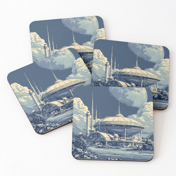 Item preview, The Moon Colony Vintage Travel Poster designed and sold by Visual Foundry.