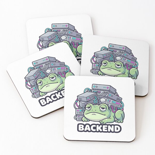 Item preview, Tired Backend Developer Frog in Server Room, work overload designed and sold by Urben Loop.