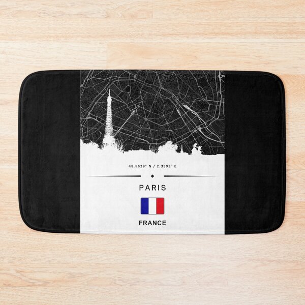Item preview, Minimalist Paris Map France Poster – Eiffel Tower Silhouette & Coordinates Art Print designed and sold by Psycho-Crazy.