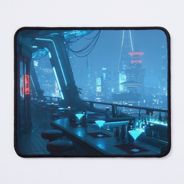 Item preview, Neon Cyberpunk Bar Cityscape designed and sold by Visual Foundry.