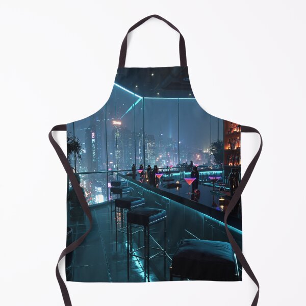 Item preview, Neon Cityscape Rooftop Bar at Night designed and sold by Visual Foundry.
