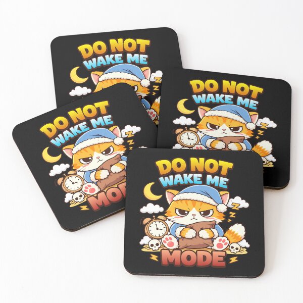 Item preview, Do Not Wake Me Mode – Funny Kawaii Angry Sleepy Cat for Cat Lovers T-Shirt designed and sold by DarojadNR.