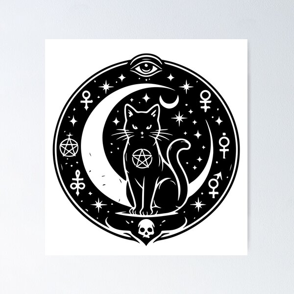 Item preview, Occult Black Cat Moon designed and sold by maniacdesignz11.