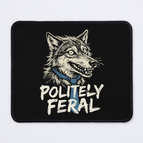 Item preview, Politely Feral Wolf Tie Grunge Art Barely Domesticated designed and sold by cabana.space.