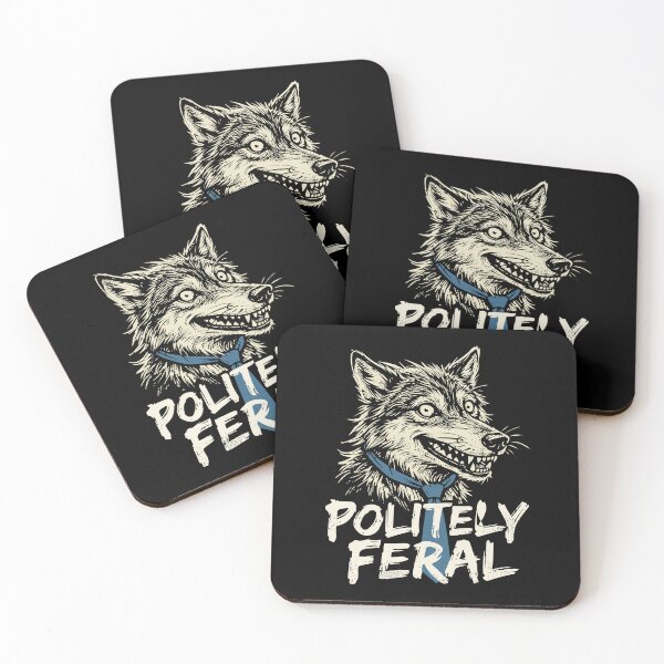 Item preview, Politely Feral Wolf Tie Grunge Art Barely Domesticated designed and sold by cabana.space.