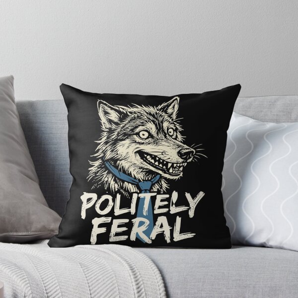 Item preview, Politely Feral Wolf Tie Grunge Art Barely Domesticated designed and sold by cabana.space.