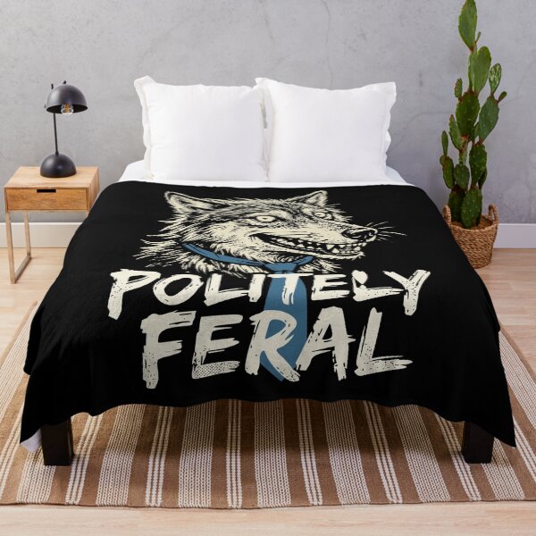 Item preview, Politely Feral Wolf Tie Grunge Art Barely Domesticated designed and sold by cabana.space.