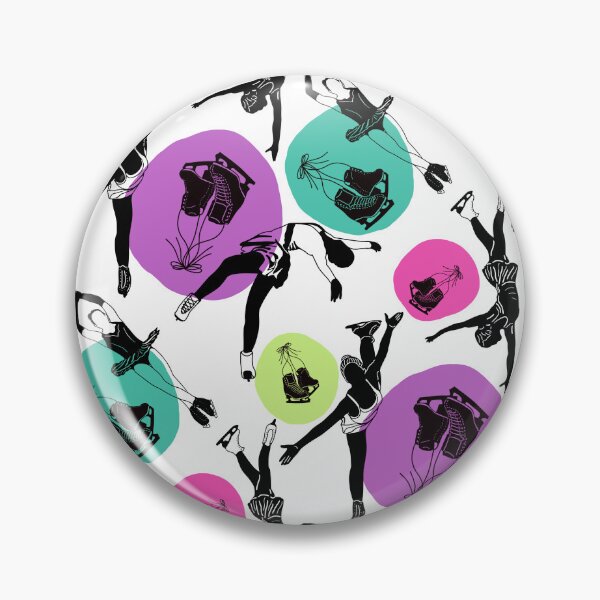 Item preview, Female Figure Skaters Retro Pop Pattern designed and sold by Purposely Designed.