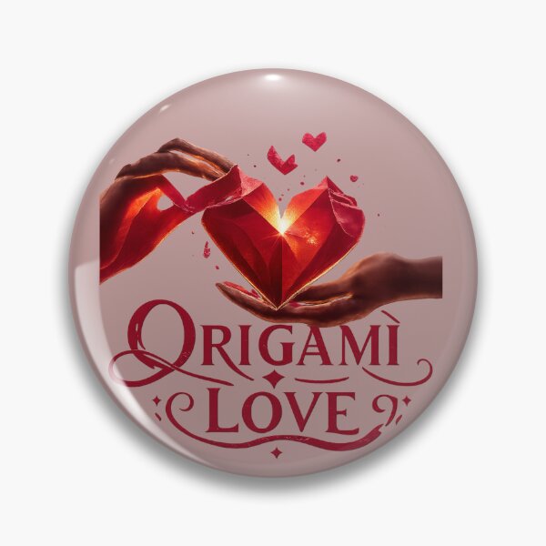 Item preview, Origami Love Folded Paper Heart Design, Romantic Care Illustration, Nurturing Relationship Art for Couples designed and sold by JagrDesigns.