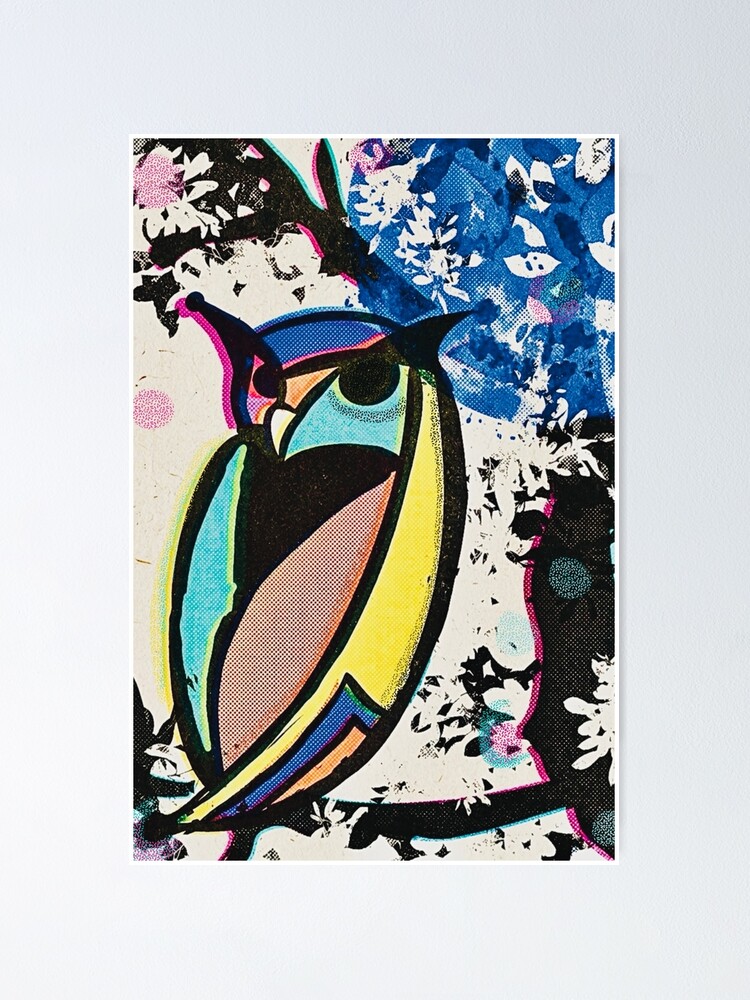 Thumbnail 1 of 3, Poster, Vintage owl risograph designed and sold by MidnightARTing.