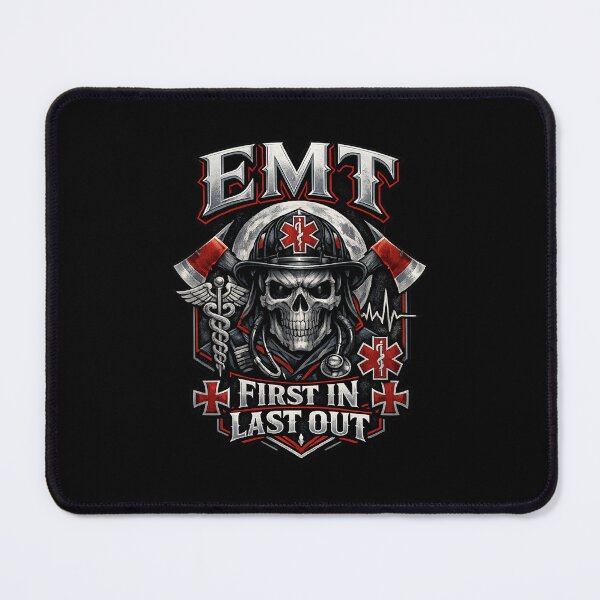 Item preview, Gothic Skull EMT First In Last Out Tactical EMS Horror Rescue Awareness Week Dark Paramedic Design designed and sold by ClinicalHubs.