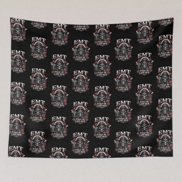 Item preview, Gothic Skull EMT First In Last Out Tactical EMS Horror Rescue Awareness Week Dark Paramedic Design designed and sold by ClinicalHubs.