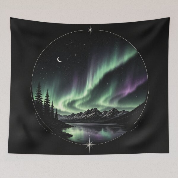 Item preview, Celestial Northern Lights Mystical Landscape - OVENYX designed and sold by NeproParis.