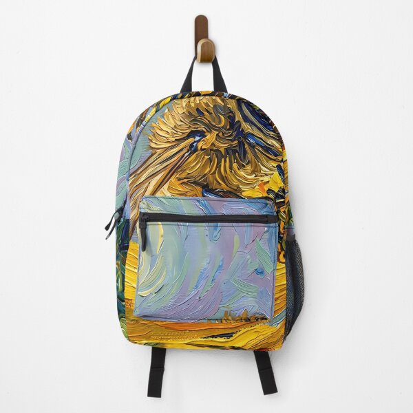 Item preview, Impressionist Bee on Bright Yellow Sunflower Painting designed and sold by WojcikDesigners.