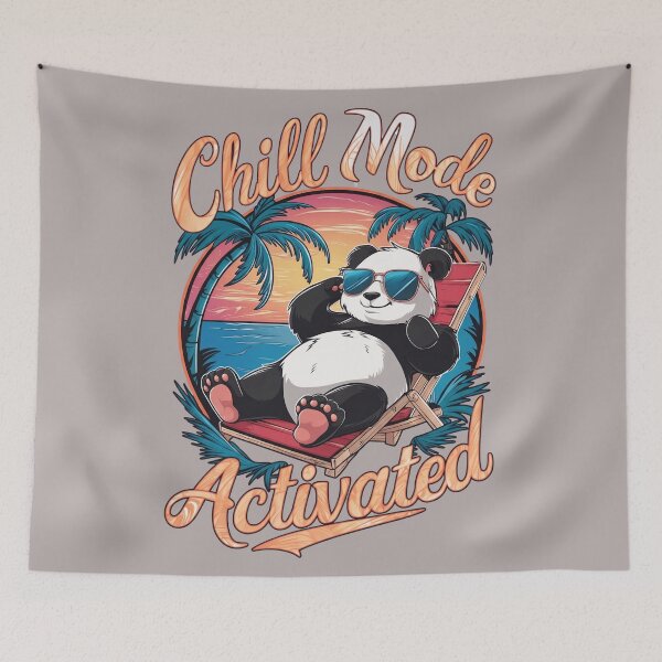 Item preview, Funny Panda Lounging on Beach Chair Summer Vacation designed and sold by designerr23 ⭐⭐⭐⭐⭐.