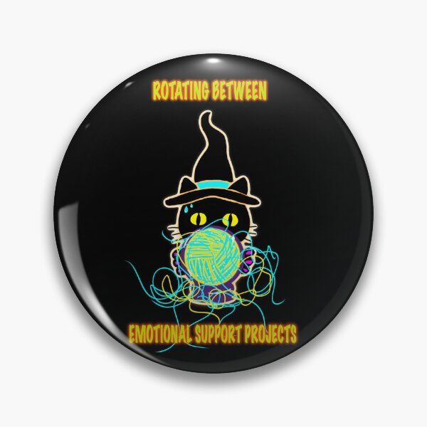 Item preview, Rotating Between Emotional Support Projects – Neon Witch Cat Sticker designed and sold by ArtyWares.
