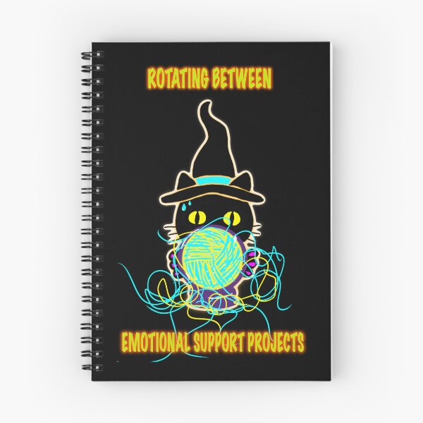 Item preview, Rotating Between Emotional Support Projects – Neon Witch Cat Sticker designed and sold by ArtyWares.