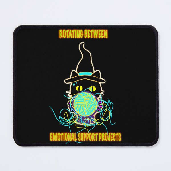 Item preview, Rotating Between Emotional Support Projects – Neon Witch Cat Sticker designed and sold by ArtyWares.