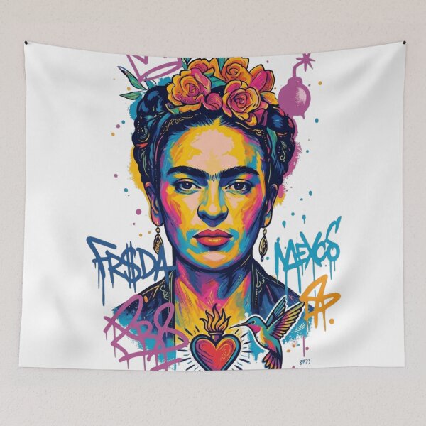 Item preview, Frida Kahlo Street Art Graffiti Feminist Portrait designed and sold by ZENVIRART.