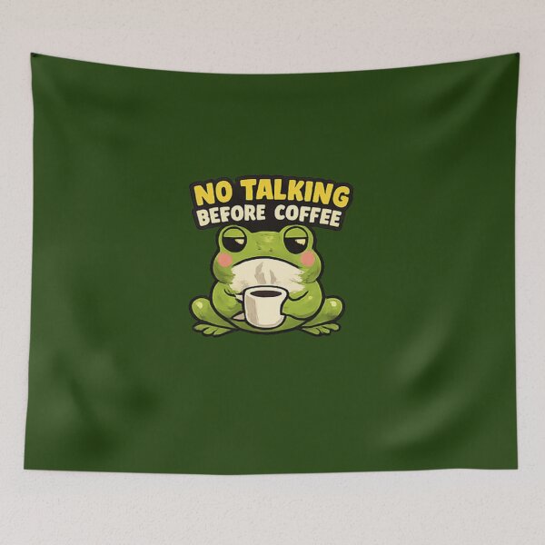 Item preview, No Talking Before Coffee Funny Frog Shirt designed and sold by Hobby-up.