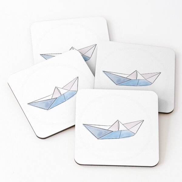 Item preview, Simple paper boat watercolor illustration pastel designed and sold by Octanesquid.