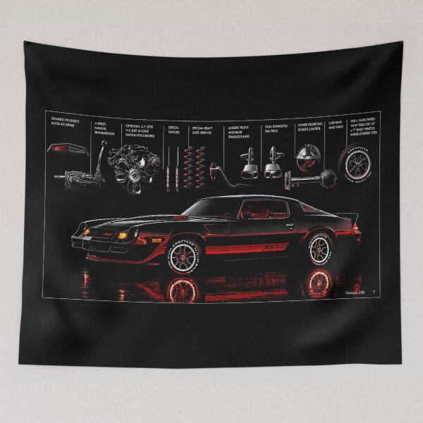 Item preview, 1979 Camaro Z28 – Black Second-Gen Chevrolet Muscle Car Poster Art designed and sold by Stinky Lincy's Apparel Company.