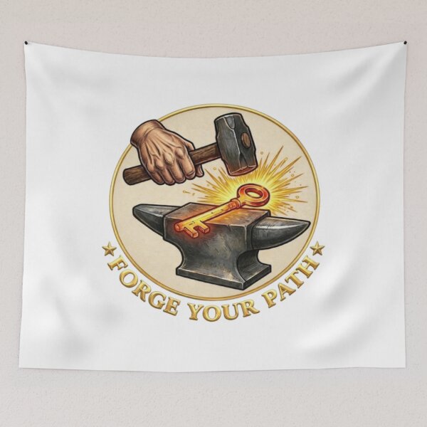 Item preview, Forge Your Path Motivational Blacksmith Artwork – Success Mindset Inspirational Design designed and sold by Be-You-Vibes.