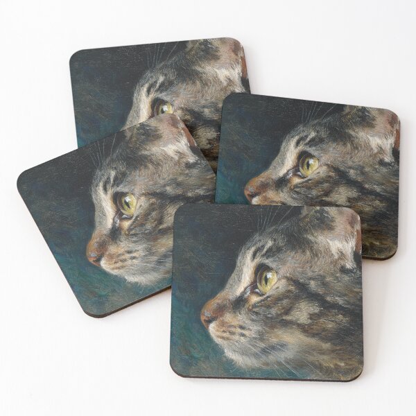 Item preview, Tabby Cat Profile Oil Painting Portrait designed and sold by Paolo-Bandal.