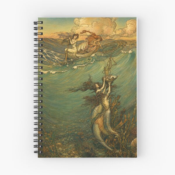 Artikelvorschau, Jugendstil-Meerjungfrauen-Fantasy-Illustration für Mythologie-Liebhaber entworfen und verkauft von RickE.