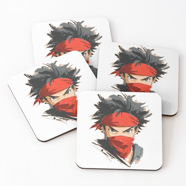 Item preview, Urban Samurai Red Mask Anime Boy Sketch Intense Warrior Illustration designed and sold by DesignArtist.ia.