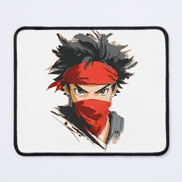 Item preview, Urban Samurai Red Mask Anime Boy Sketch Intense Warrior Illustration designed and sold by DesignArtist.ia.