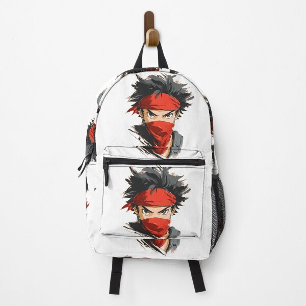 Item preview, Urban Samurai Red Mask Anime Boy Sketch Intense Warrior Illustration designed and sold by DesignArtist.ia.