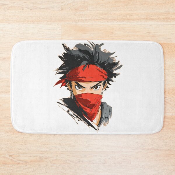 Item preview, Urban Samurai Red Mask Anime Boy Sketch Intense Warrior Illustration designed and sold by DesignArtist.ia.