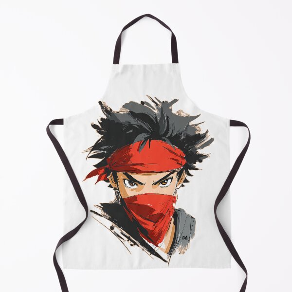 Item preview, Urban Samurai Red Mask Anime Boy Sketch Intense Warrior Illustration designed and sold by DesignArtist.ia.