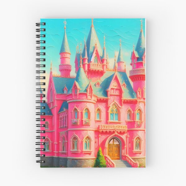 Item preview, Light Pink Fairytale Castle – Fantasy Palace with Light Blue Roofs on a Sunny Summer Day designed and sold by EmeraldeaArt.