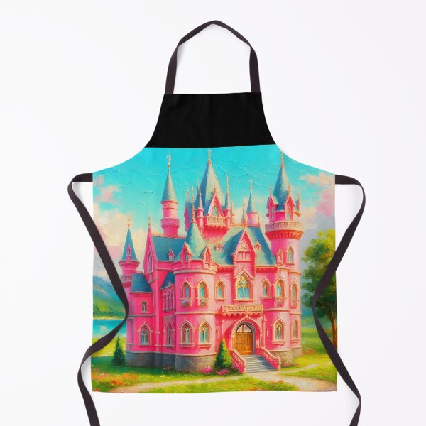 Item preview, Light Pink Fairytale Castle – Fantasy Palace with Light Blue Roofs on a Sunny Summer Day designed and sold by EmeraldeaArt.