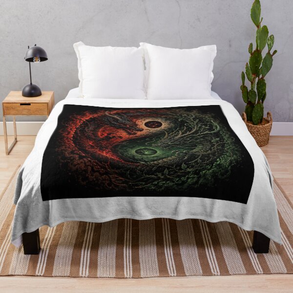 Item preview, Dark Yin Yang Dragons – Fire and Corrupted Nature Fantasy Art designed and sold by MarekoraStudio.