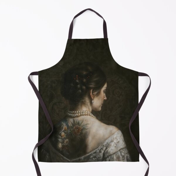 Item preview, Girl With Floral Back Tattoo Gothic Victorian Art designed and sold by DarkHolyQueen.
