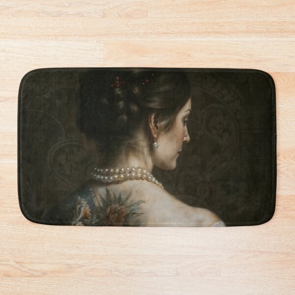Item preview, Girl With Floral Back Tattoo Gothic Victorian Art designed and sold by DarkHolyQueen.
