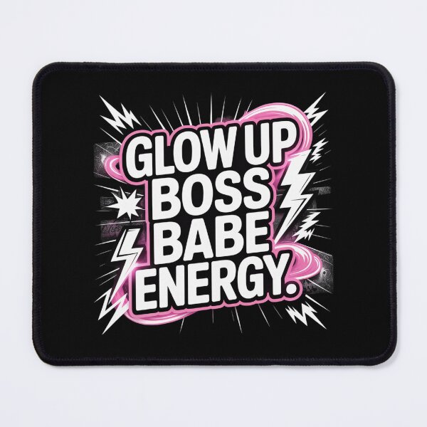 Item preview, Glow Up Boss Babe Energy. Empowering Girl Boss Quote Design | Pink Lightning Aesthetic Motivational Trend designed and sold by Aarvya Fashion Club ( A.F.C ).