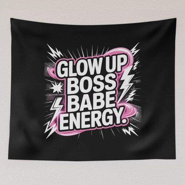 Item preview, Glow Up Boss Babe Energy. Empowering Girl Boss Quote Design | Pink Lightning Aesthetic Motivational Trend designed and sold by Aarvya Fashion Club ( A.F.C ).