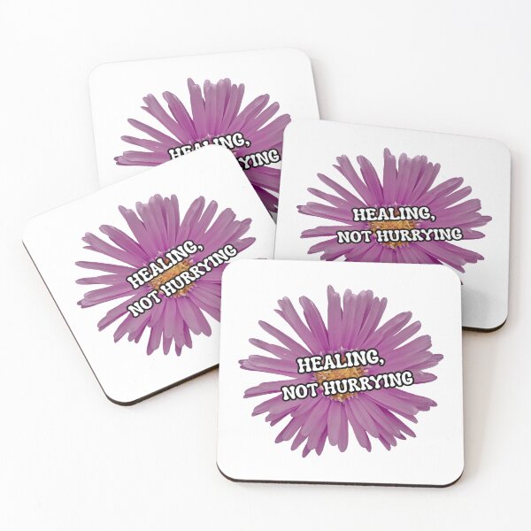 Item preview, Healing Not Hurrying Purple Flower Quote | Soft Mental Health Aesthetic Art designed and sold by Pandey14.