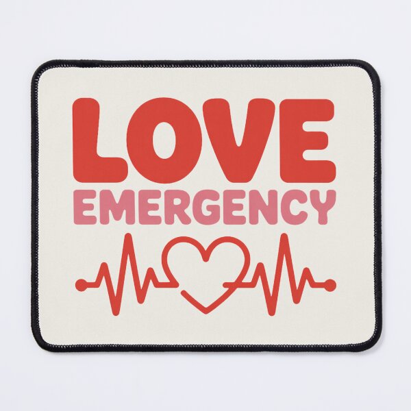 Item preview, Love Emergency Cute Heartbeat Typography Medical Pop designed and sold by Meivelle.