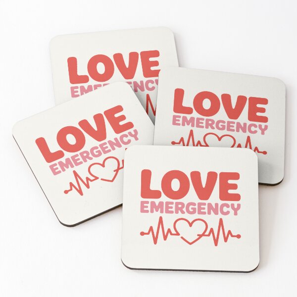 Item preview, Love Emergency Cute Heartbeat Typography Medical Pop designed and sold by Meivelle.
