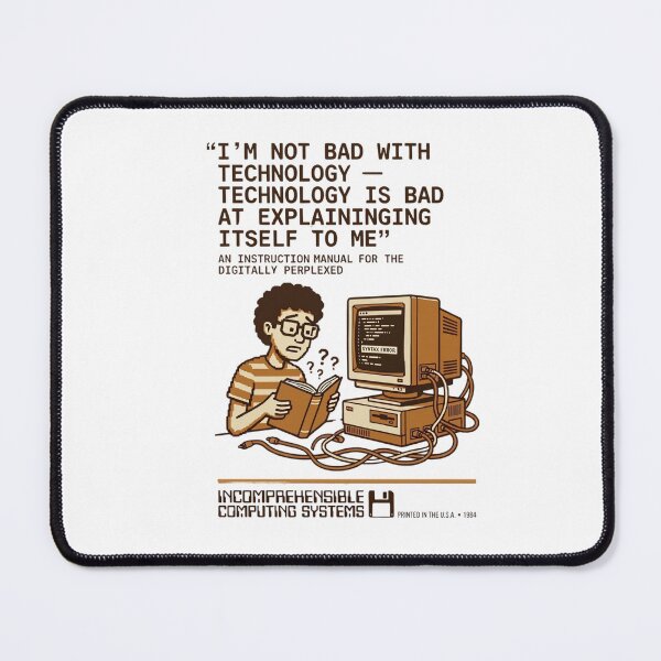 Item preview, "I'm Not Bad With Technology - Retro Computer Humor Vintage 1984" designed and sold by laughingshirts.